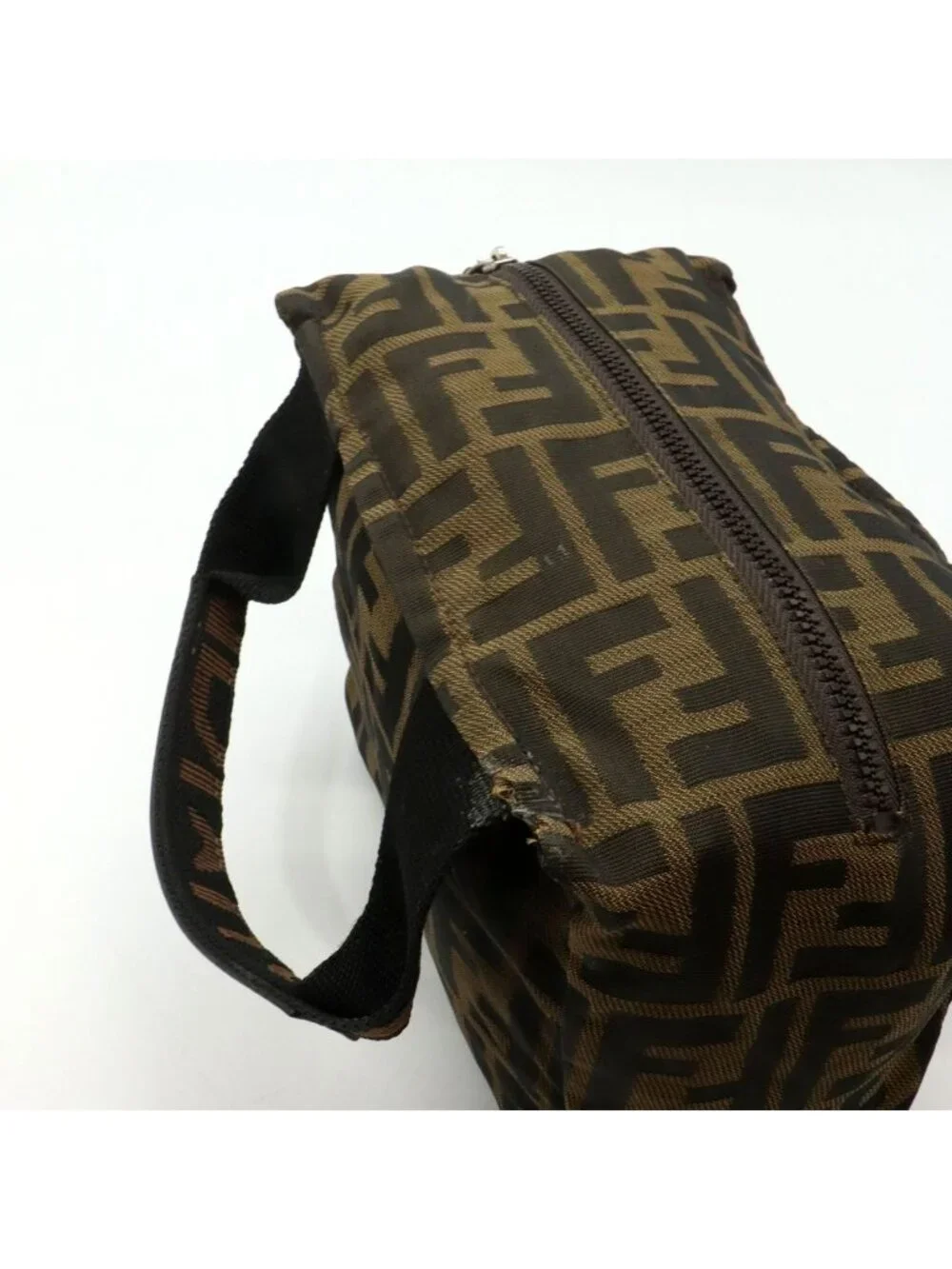 Fendi Zucca Handbag Pouch Inventory Nylon Khaki
